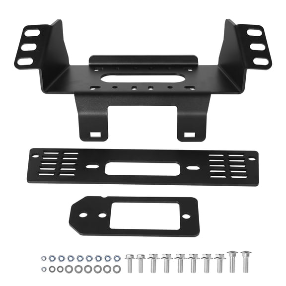 KFFKFF Winch Mount, Winch Capacity of 907-1633 kg, Trailer Hitch Winch Mount for Select Polaris Ranger Models (2010-2021), 3 Mounting Hole Design, Powder Coated Steel, Fit for Muddy Road Rescue