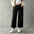 thumbnail image 2 of Nugftut Womens Jeans High Waisted Straight Leg Cropped Denim Pants with Pockets Everyday Versatile Loose Jeans, 2 of 6