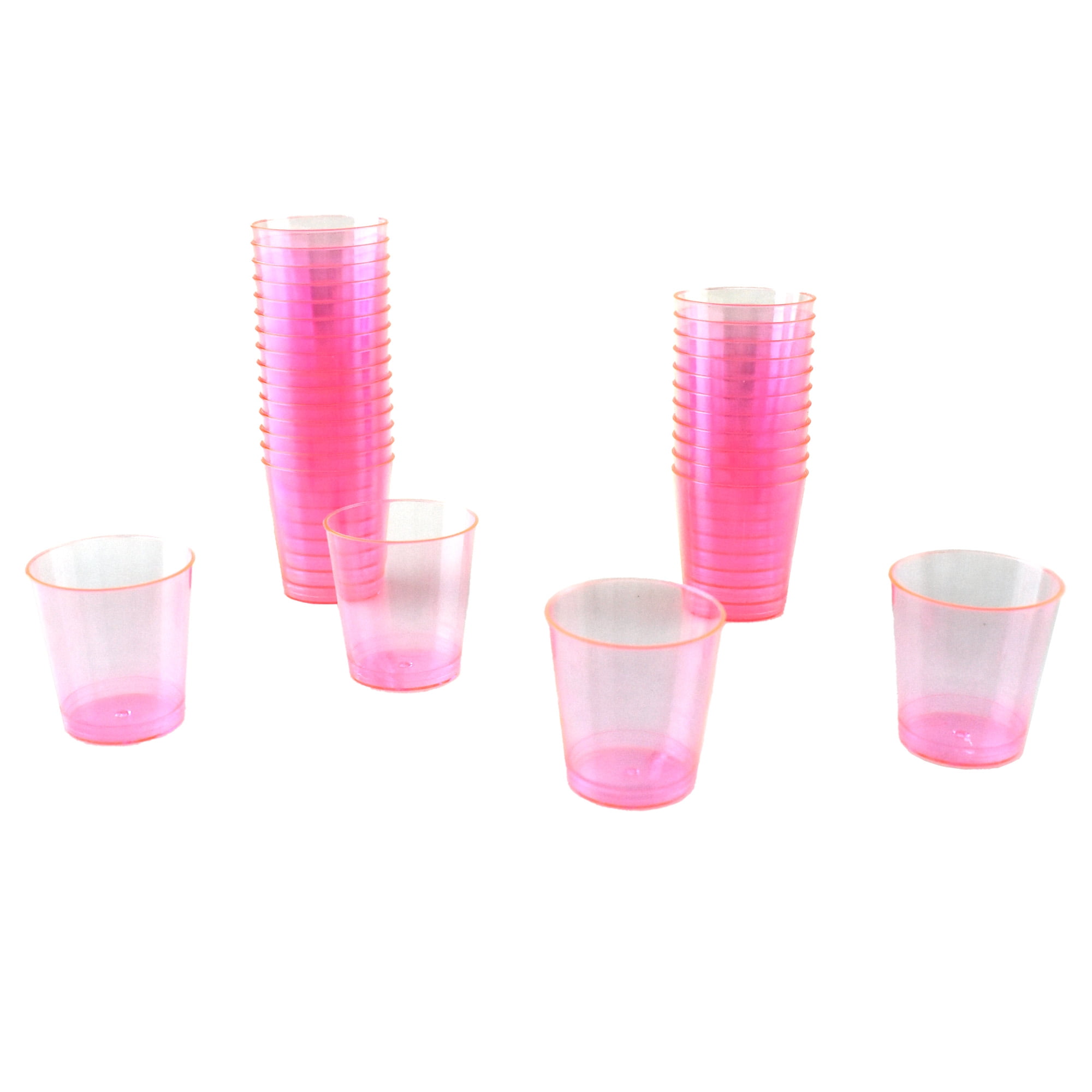 Plastic Shot Glass, 11/2Inch, 1Ounce, 30Count Clear Fuchsia