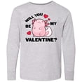thumbnail image 3 of Inktastic Axolotl Will You Be My Valentine with Red Hearts Long Sleeve Youth T-Shirt, 3 of 5