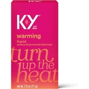 K-Y Warming Liquid Lube, Sensorial Personal Lubricant, Glycerin Based Formula, Safe to Use with Latex Condoms, For Men, Women and Couples, 2.5 FL OZ