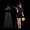 Black, variant on 2Pcs Women Witch Costume Set Full Length Cloak Lighted Lace Flower Hat Gothic Cosplay Outfit Set for Halloween