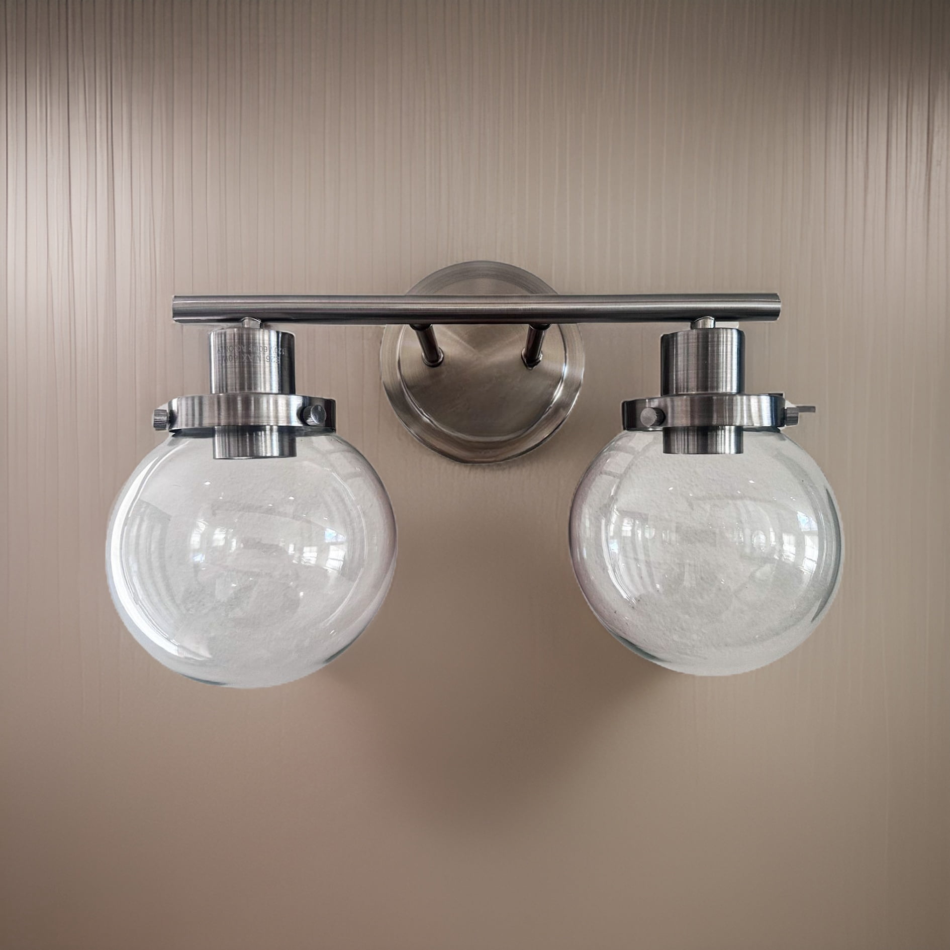 Noaman 2-Light Bathroom Vanity Light Fixtures, Black Wall Sconce with Clear Glass Shade, 13x7x7in Vintage Wall Mounted Lights for Mirror, Living Room, Bedroom, Hallway, Porch