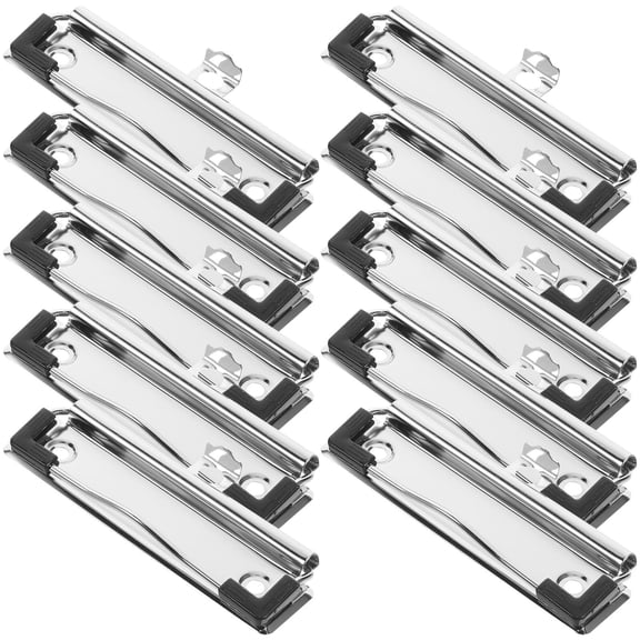 PBPBOX 10pcs Mountable Lightweight Clipboard Clips Metal Silver Preventing Slippage Daily Use