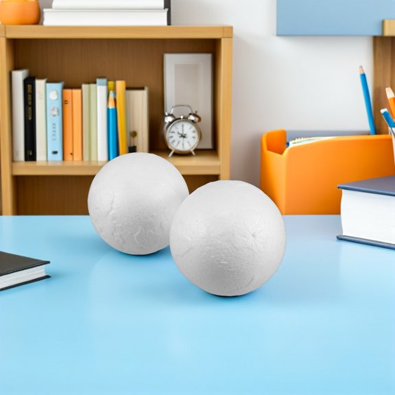 ETEREAUTY 2Pcs Large Smooth Polystyrene Foam Balls for DIY Crafts White Art Globes