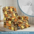 thumbnail image 3 of FOR U DESIGNS Pumpkin Maple Leaf Checkered Print Recliner Chair Covers Anti-Dust Reclining Slipcovers 4-Pieces Stretch Lazy Boy Recliner Soft Covers, Prevent Wear and Pet Hair, 3 of 8