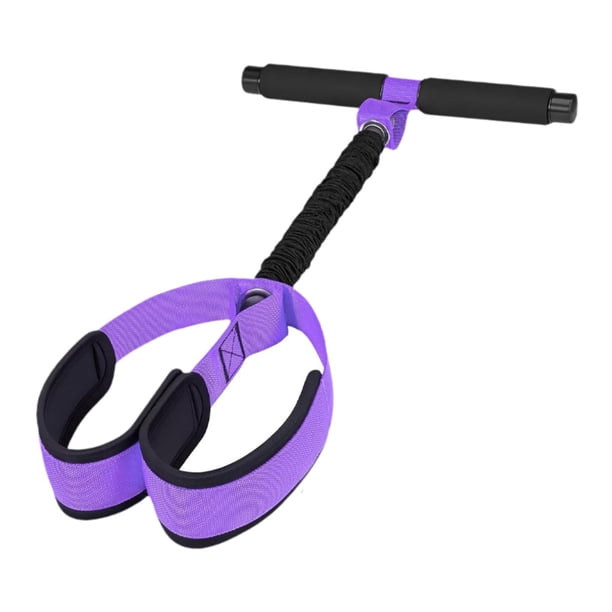 Bandas de resistencia antideslizantes con pedal, banda elástica para ejercicios de musculación y expansor Púrpura