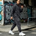thumbnail image 4 of HAJWOH Sweatsuits for Mens Full Zip Drawstring Casual Hooded and sweatpants with Pockets Running Jogging Sport Comfort Suit, 4 of 4