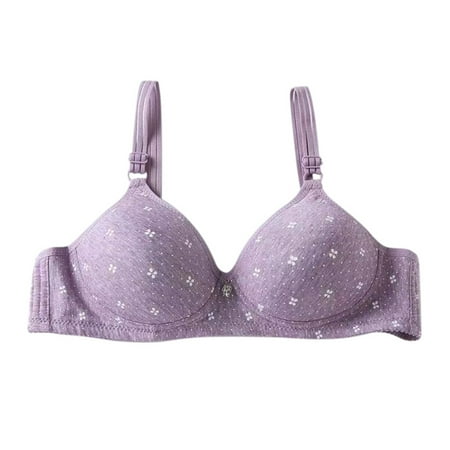 OJSFQUFP Plunge Bras Purple Women Breathable Casual Adjustable Top Bra Underwear Without Steel Ring Gathering Bra Comfortable Bra 36