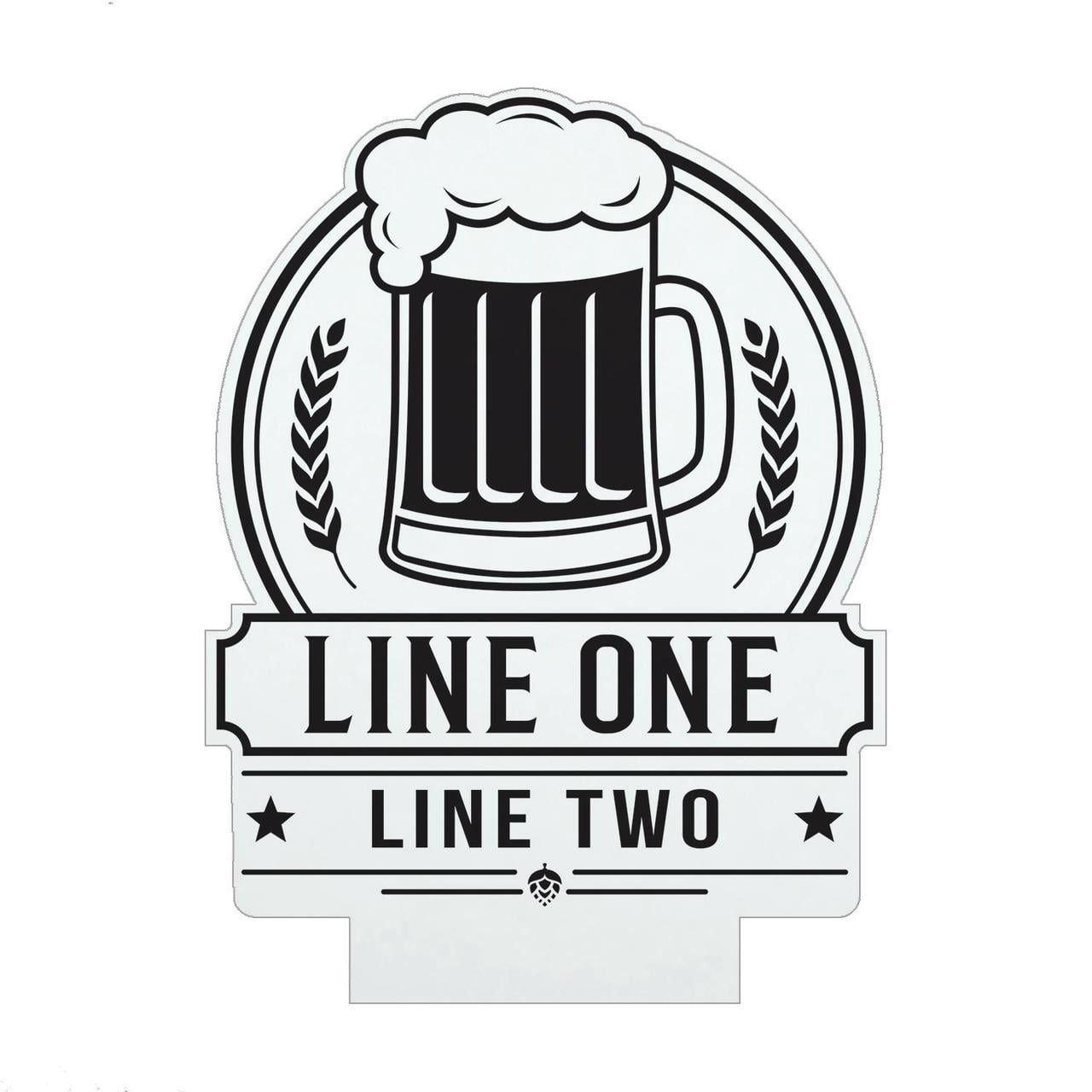 Personalized Planet Beer Mug Sign Multicolor LED Light Display with Custom Personalization Laser Engraved on Acrylic Design Insert