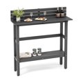 thumbnail image 1 of Costway Table de Bar d'Extérieur de 48 Pouces avec Tablette de Rangement et Patins de Pieds Ajustables pour Spa Gris, 1 of 10