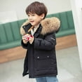 thumbnail image 4 of SUYIDA Mid Length Padded Jacket for Boys Insulated Outerwear With Hood Big and Medium Sized Children Youth Winter Coat - Black, 4 of 4