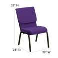 thumbnail image 6 of Emma + Oliver 18.5"W Stacking Church Chair in Purple Fabric - Gold Vein Frame, 6 of 12