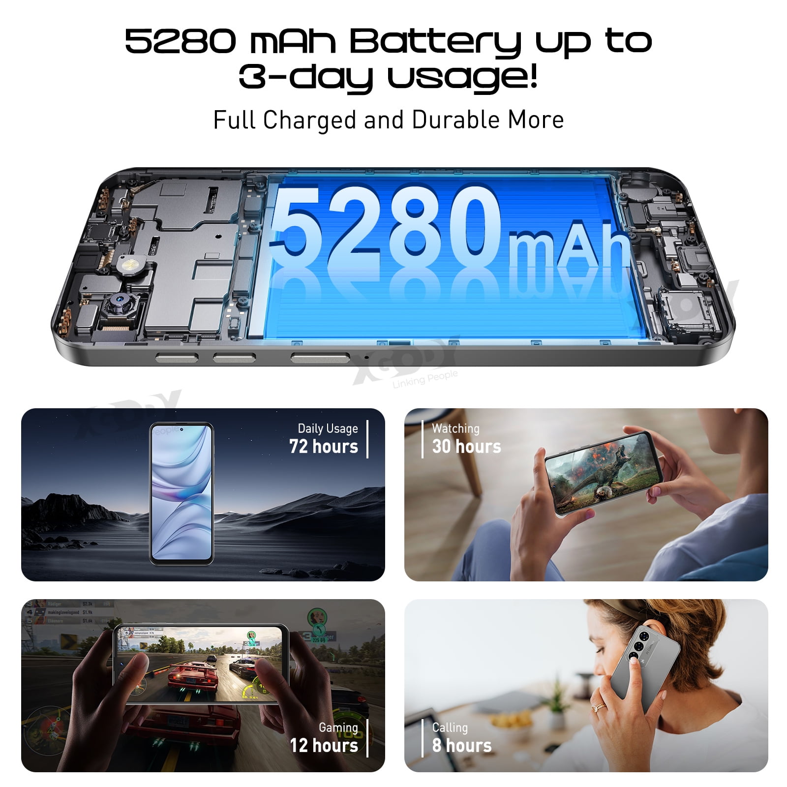 XGODY Mate 60 4G Unlocked Android Phones,128GB, 6.79'' Unlocked Cell Phones, 21MP Smartphone, Gray