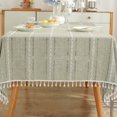 thumbnail image 1 of Cotton linen tablecloth rectangular table, fabric table cover Kitchen outdoor picnic tea party, 1 of 5