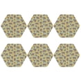 thumbnail image 2 of Fuzoiu African bush elephant Print Leather Coasters Set,Drink Coasters Set of 6,for Tabletop Protection, Durable PVC Coasters,Home Décor and Housewarming Gift,Hexagon, 2 of 7