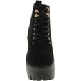 thumbnail image 4 of Soda Women's Climate Faux Leather Lace-Up Thick Platform Chunky Heel Lug Ankle Bootie, 4 of 4