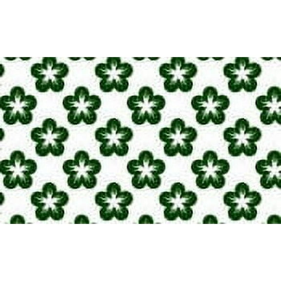 Dark Green and White Flower Edible Cake & Cupcake Image Decoration Frosting Sheet
