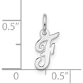 thumbnail image 4 of 10K White Gold 10Kw Small Script Initial F Charm (Width 5.6) (Length 17.25) - Jbsp, 4 of 5