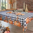 thumbnail image 2 of Checkered Tablecloth Plaid Tablecloth Fall Harvest Pumpkin Decor - Fall Table Cover for Thanksgiving Party Gifts or Everyday Use - 60"x84" Oblong Rectangle, 2 of 6