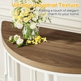 thumbnail image 6 of Tribesigns Half Moon Console Table for Entryway, 43 Inch Industrial Semi Circle Sofa Table with Geometric Base, French Country Wood Accent Table for Living Room, Hallway, Vintage Brown, 6 of 8