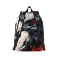 thumbnail image 3 of Balery Red Black Ink Style Bald Eagle Vintage Canvas Backpack for Men and Women - Large Capacity, Durable Travel Laptop Bag for School, Work, Hiking, and Outdoor Activities-Small, 3 of 7