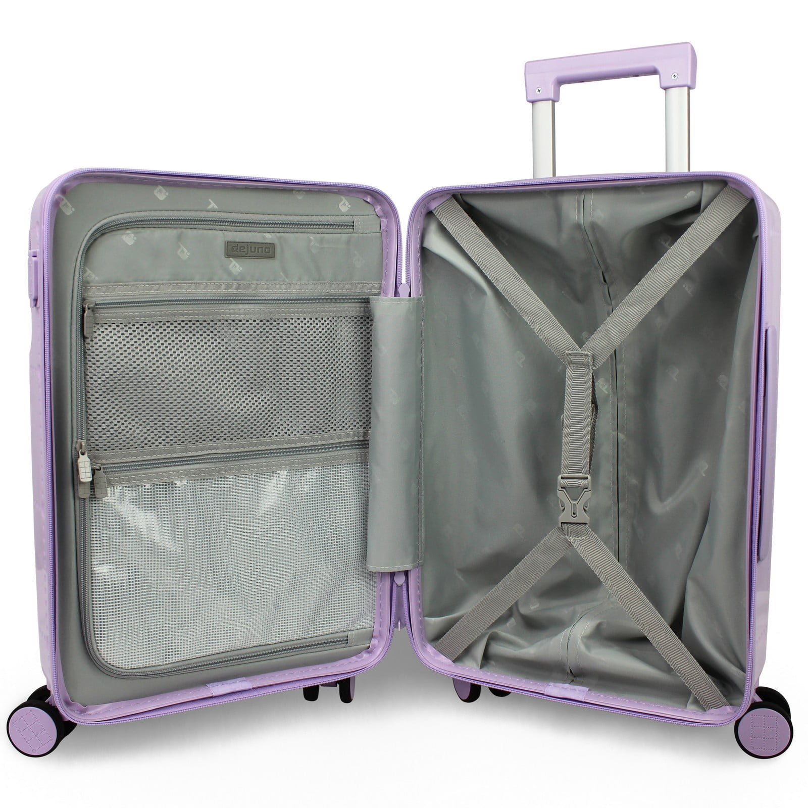 World Traveler Dejuno Avery Smart 20-Inch Carry-On Luggage with USB & USB-C Ports - Lavender