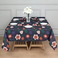 thumbnail image 3 of Pioneer Flower Floral Print Pattern Square Tablecloth,Waterproof Square Table Cover,Wipeable Spillproof Washable Table Cover for Home Kitchen Party Decor 42"X42"(107x107cm), 3 of 6