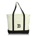 thumbnail image 4 of DALIX Initial Tote Bag Personalized Monogram Black Zippered Top Letter - B, 4 of 7