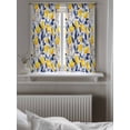 thumbnail image 5 of Yellow Lemon Tier Curtains 45 Inch Length,Sheer Curtains for Bedroom Living Room Window Blue Leaf Vintage Botanical Summer Spring Small Half Window Kitchen Curtains & Drapes 27.5"x45" 2 Panels, 5 of 6