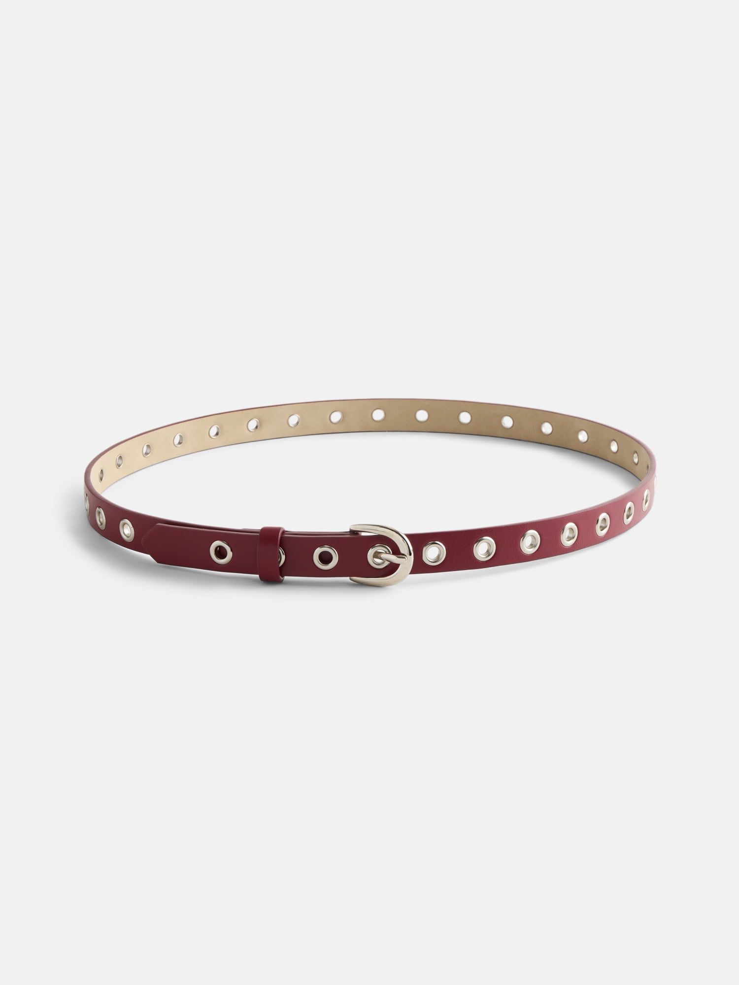No Boundaries Women's Skinny Belts, 3 Pack, Red/Black/White, Sizes S/M-3XL