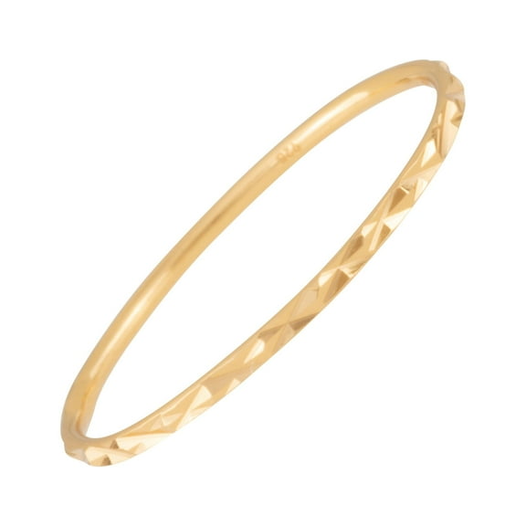 18K Gold Plated Sterling Silver Diamond Cut Stack Ring for Women Size 5