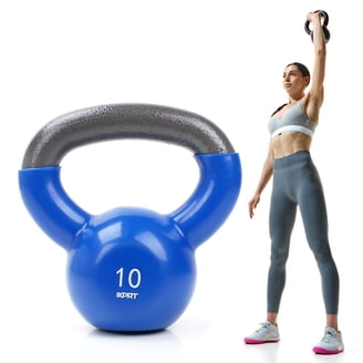 Set De 4 Kettlebells 50 Lbs (23 Kg) - Revêtement Vinyle Noir - Neuf Pour Home Gym