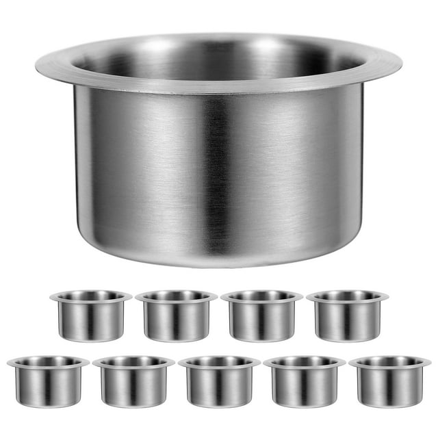 Miangastore 10 Pcs Porte-Gobelet en Acier Inoxydable Simple Pratique Refit Porte-Gobelet Auto pour Maisons Automobiles Auto 8.5x5.5cm
