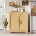 thumbnail image 3 of TROPOW Sideboard Buffet Cabinet - Credenza Storage with 2 Rattan Doors and Shelves, Modern Console Table Accent Coffee Bar Cabinet for Living Room, Kitchen, Hallway, Dining Room, Entryway, 3 of 8