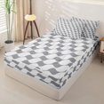 thumbnail image 2 of Erosebridal Geometric Art Wave Zipper Queen Comforter Set with Fitted Sheet and 2 Pillowcases,Gray Curved Line Zipper Bedding Set For Boys,Light Gray Reversible,4 Pieces, 2 of 7