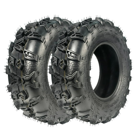 25X10-12 ATV/UTV Tires 2-Pack - 6PR All-Terrain with 16mm Deep Tread | Heavy Duty for Trail, Sand & Off-Road | Tubeless