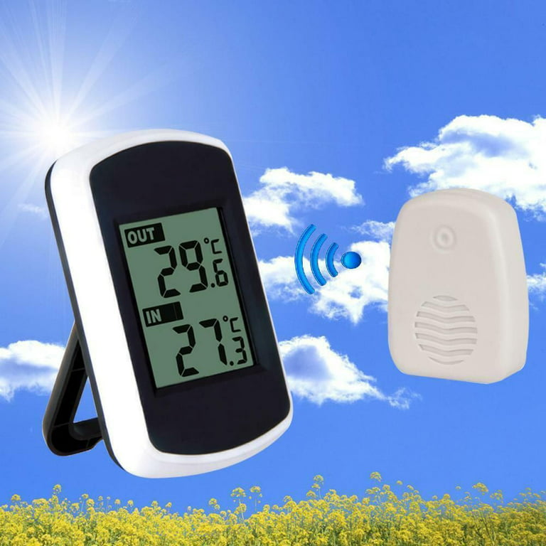 Digital Wetterstation Innen Außen Thermometer Wireless Funk Mit Außenfühler  