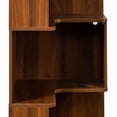 thumbnail image 3 of 5 Tier Corner Bookshelf  Bookcase with Baffle, Freestanding L Shaped Display Shelf Stand for Home Office, Living Room, Bedroom, Kitchen, Walnut, 3 of 9