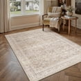 thumbnail image 2 of PureCozy 3'x5' Area Rugs for Entryway Entrance Kitchen Bedroom Office Rugs Washable Non Slip Oriental Vintage Traditional Distressed Beige Throw Rugs, Beige, 2 of 5