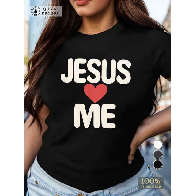 Heart JESUS ME Women's t-shirt Pure cotton regular, breathable and versatile Tee For Adult, Men, Women, Teen, Teenager, Adolescent, Youth