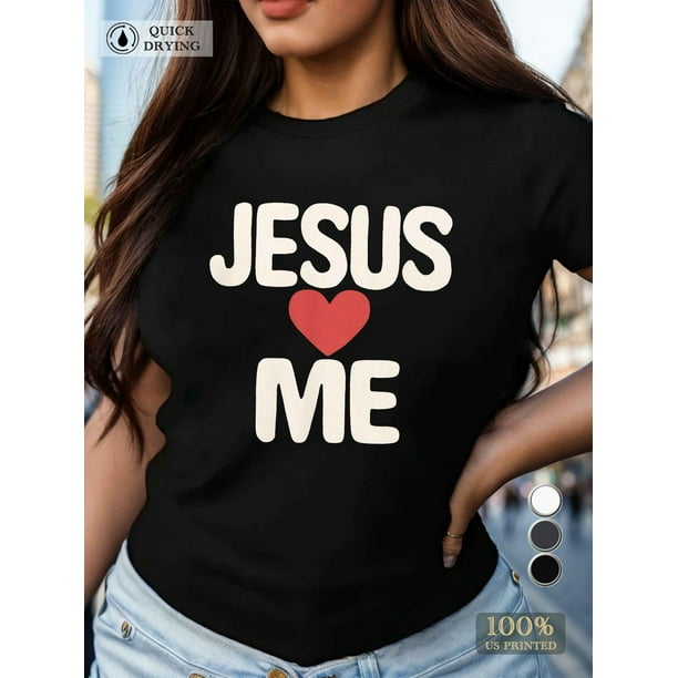 Heart JESUS ME Women's t-shirt Pure cotton regular, breathable and versatile Tee For Adult, Men, Women, Teen, Teenager, Adolescent, Youth