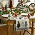 thumbnail image 4 of Grey Pine Trees Snowflake Merry Christmas Table Runner, Winter Xmas Holiday Kitchen Dining Table Decoration for Home Party Decor 13x72 Inch, 4 of 6