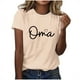 thumbnail image 1 of Fiudx Ofertas de La Semana Camiseta de Manga Corta con Cuello Redondo y Estampado Retro para Mujer, 1 of 4