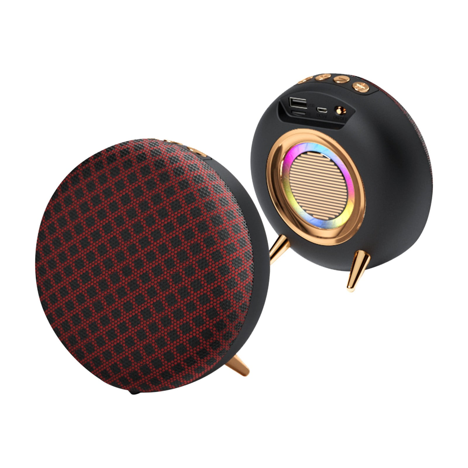 Wamans Portable Bluetooth Speakers Bs-36D Wireless Bluetooth Speaker Subwoofer Outdoor Portable Mini Speaker with Colorful Night Light Clearance Items