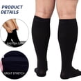thumbnail image 3 of Tnobhg 1 Pair Sport Sock Great Compression High Elasticity Plus Size Mid-tube Breathable Soft Anti-slip Solid Color Running Hiking Obesity Stockings, 3 of 7