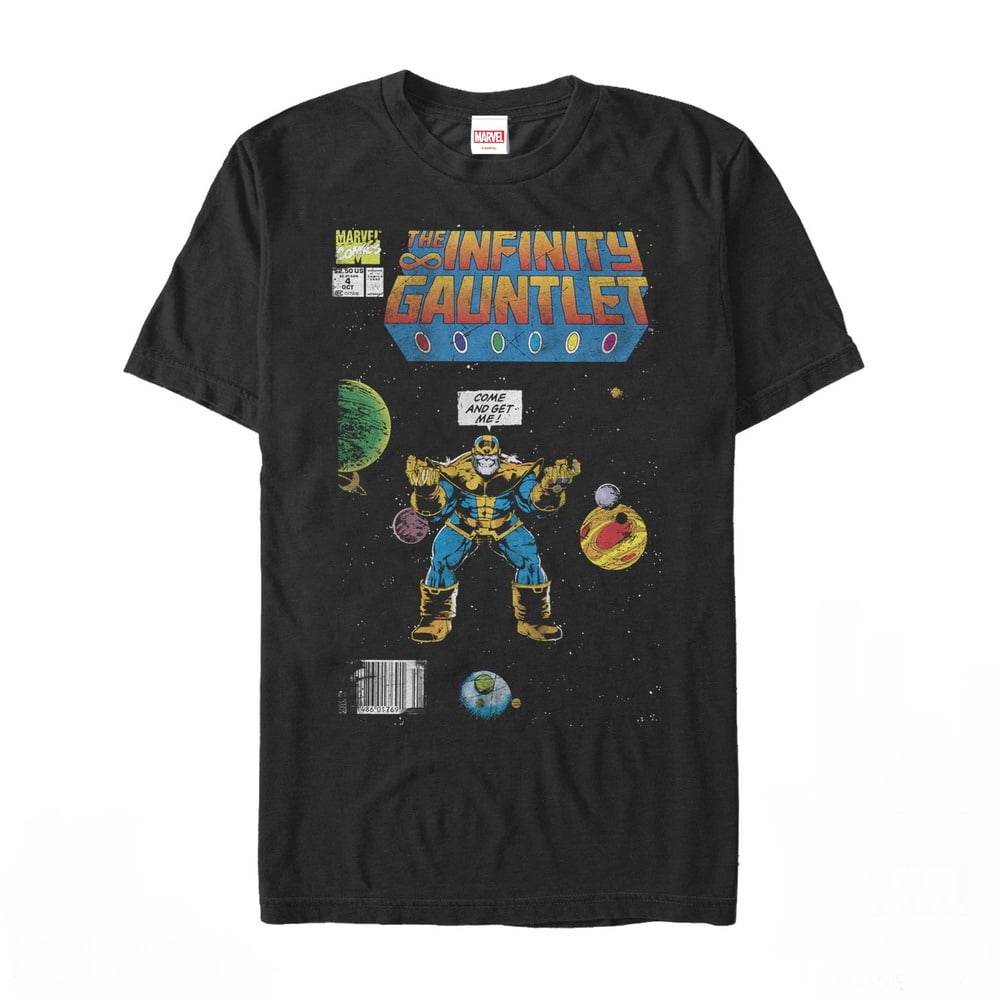 Men's Marvel Thanos Infinity Gauntlet Comic Book T-Shirt Black