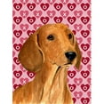 thumbnail image 1 of 11 x 15 In. Dachshund Hearts Love And Valentines Day Portrait Flag, Garden Size, 1 of 1
