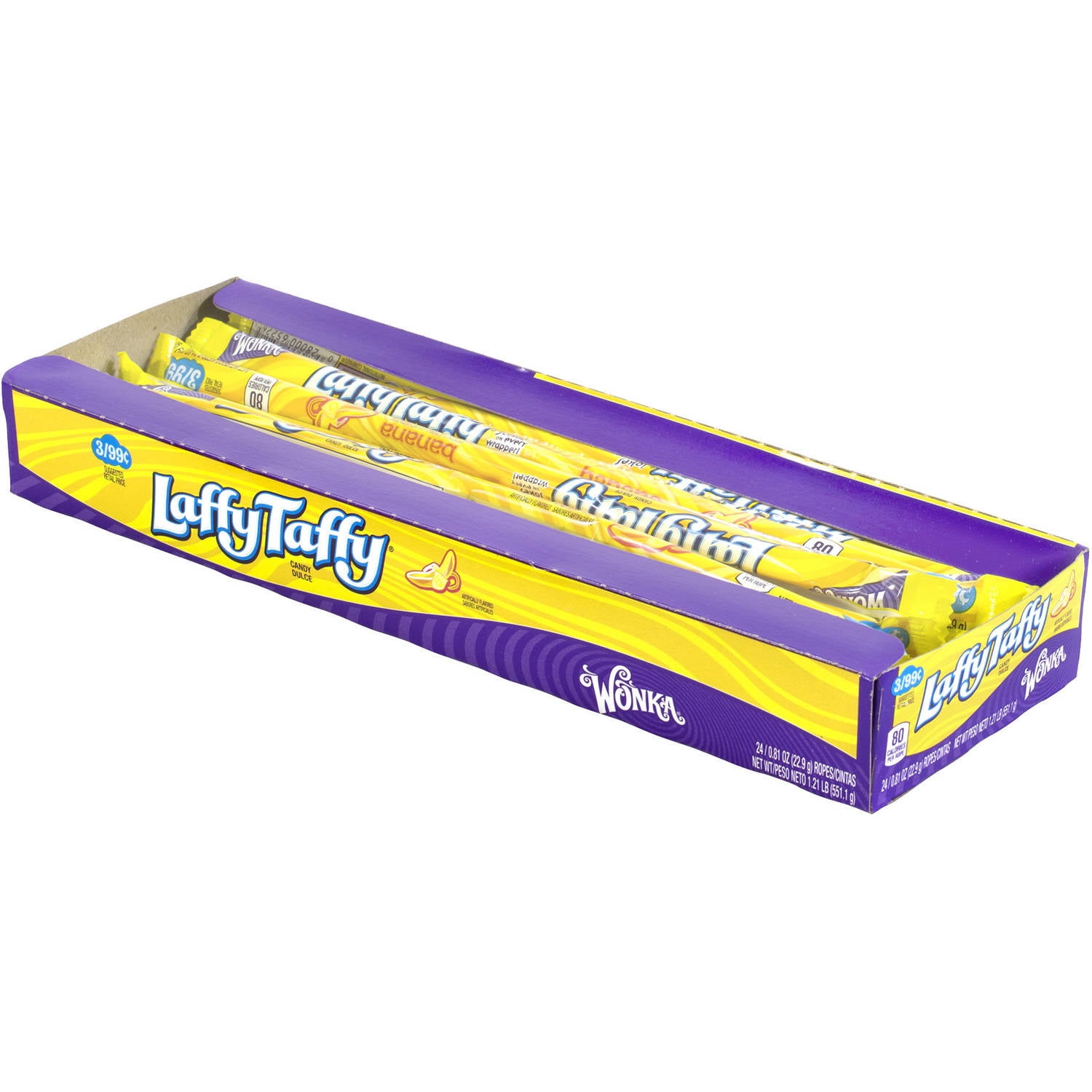 Laffy Taffy Banana Candy Ropes, 0.81 oz, 24 count by