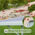 thumbnail image 6 of Red Mushroom Frog Light Pattern Square Fitted Tablecloth with Elastic Edge,Square Table Cover,Washable Elastic Table Cover for Home Kitchen Party Decor 34"x34", 6 of 6